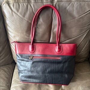 Elegant Red and Black Italian Tote Bag